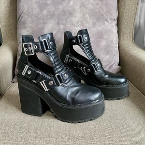 Dolls Kill Killstar Gothic High Heel Pumps Platform Punk Electra Vegan Black